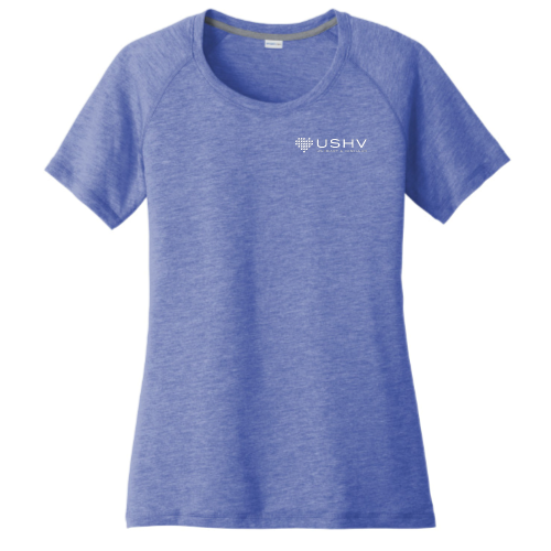 USHV - Sport-Tek Ladies PosiCharge Tri-Blend Wicking Scoop Neck Raglan Tee