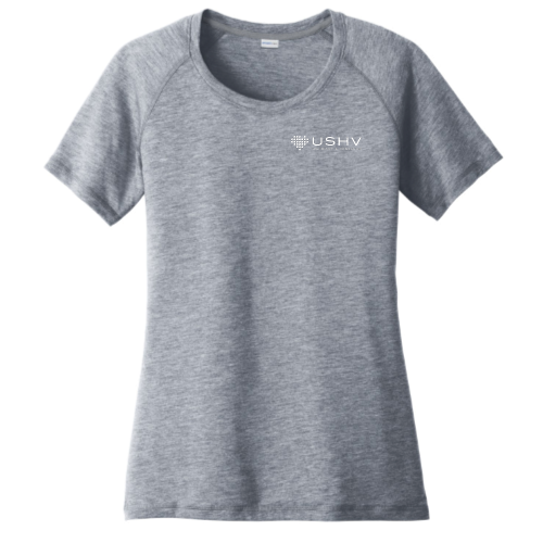 USHV - Sport-Tek Ladies PosiCharge Tri-Blend Wicking Scoop Neck Raglan Tee