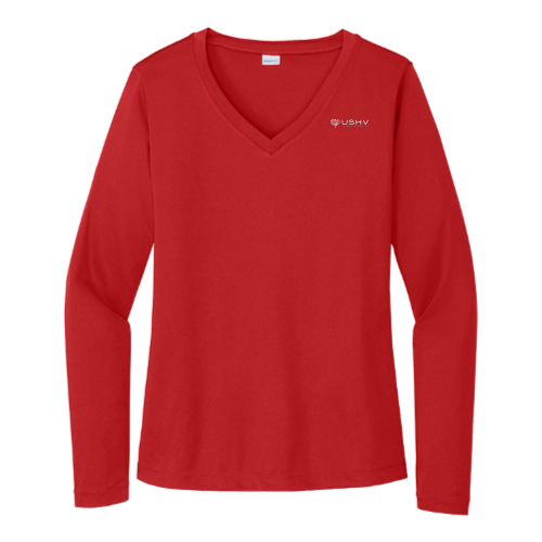 USHV - Sport Tek Ladies Long Sleeve V Neck Competitor Tee