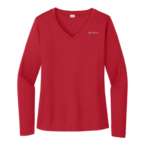 USHV - Sport Tek Ladies Long Sleeve V Neck Competitor Tee