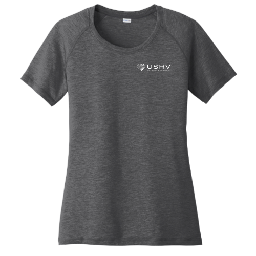 USHV - Sport-Tek Ladies PosiCharge Tri-Blend Wicking Scoop Neck Raglan Tee