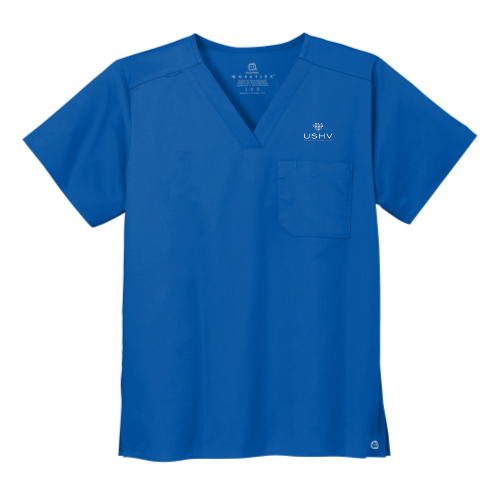 USHV - WonderWink Unisex WorkFlex Chest Pocket V-Neck Top v1