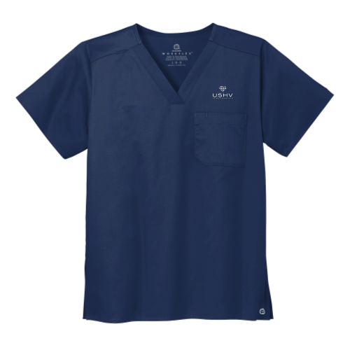 USHV - WonderWink Unisex WorkFlex Chest Pocket V-Neck Top v1